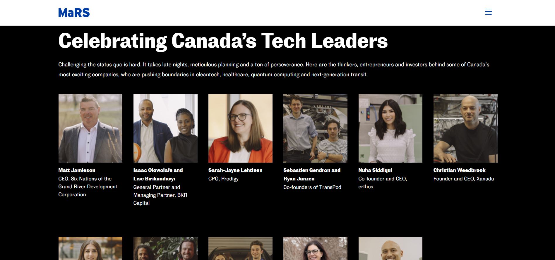 Celebrating Canada’s Tech Leaders: MaRS’ 2023 Portraits of Innovation